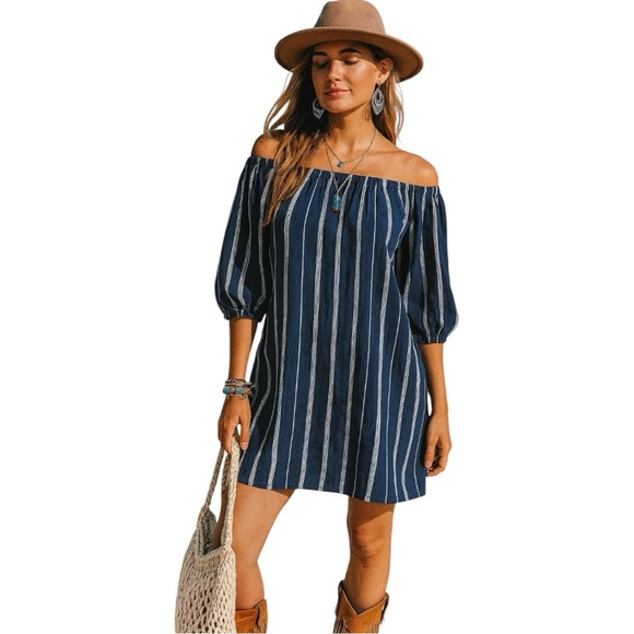 Ralph Lauren Other - ✨Lauren Ralph Lauren Striped Off-the-Shoulder Dress Cover-Up XL✨
